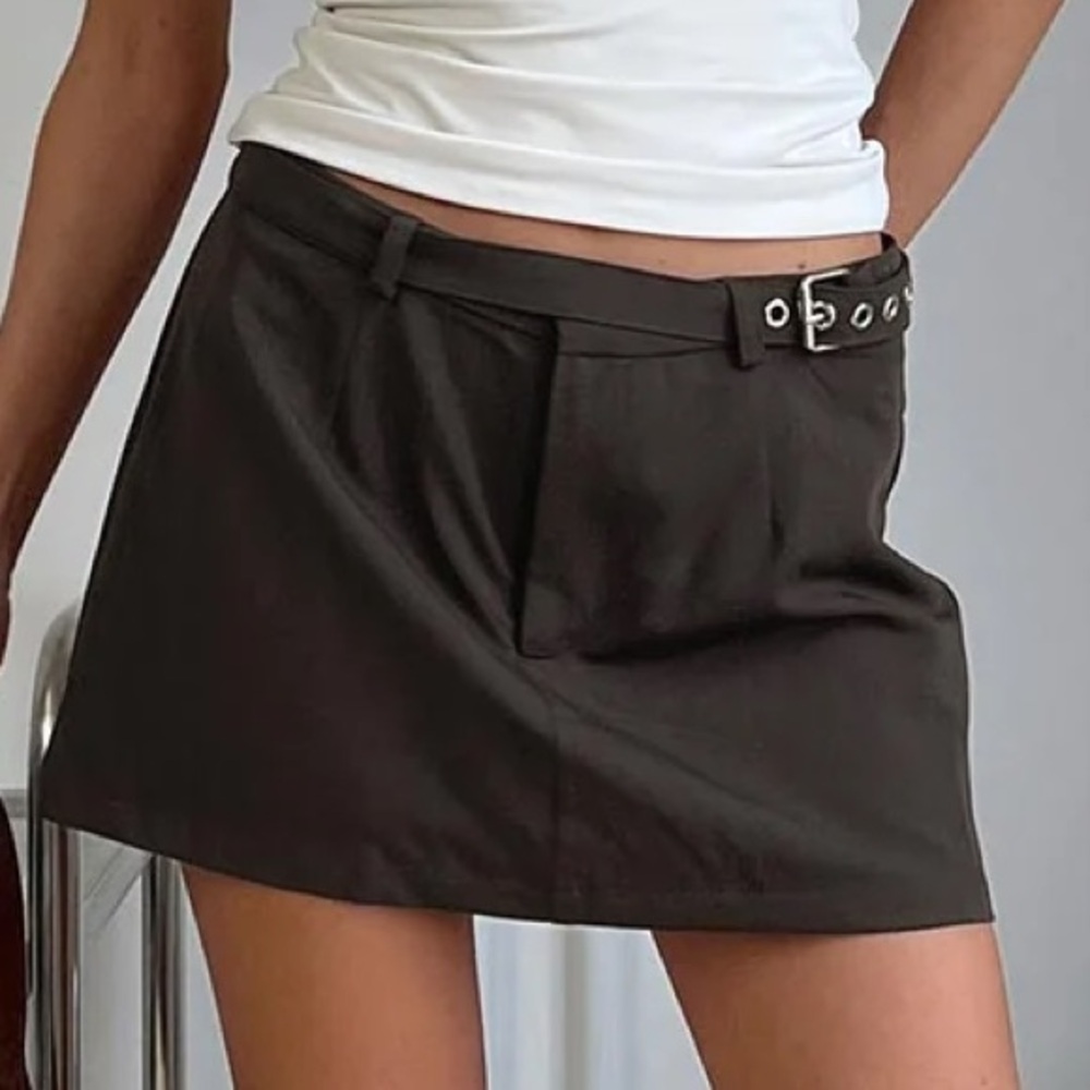 Brown Mini Skort with Belt - princess polly 
Mizu skort